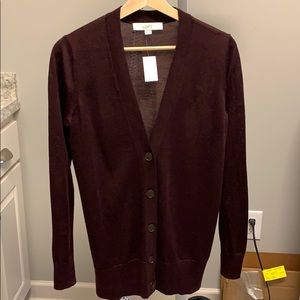 Ann Taylor Loft Cardigan Maroon Sz S